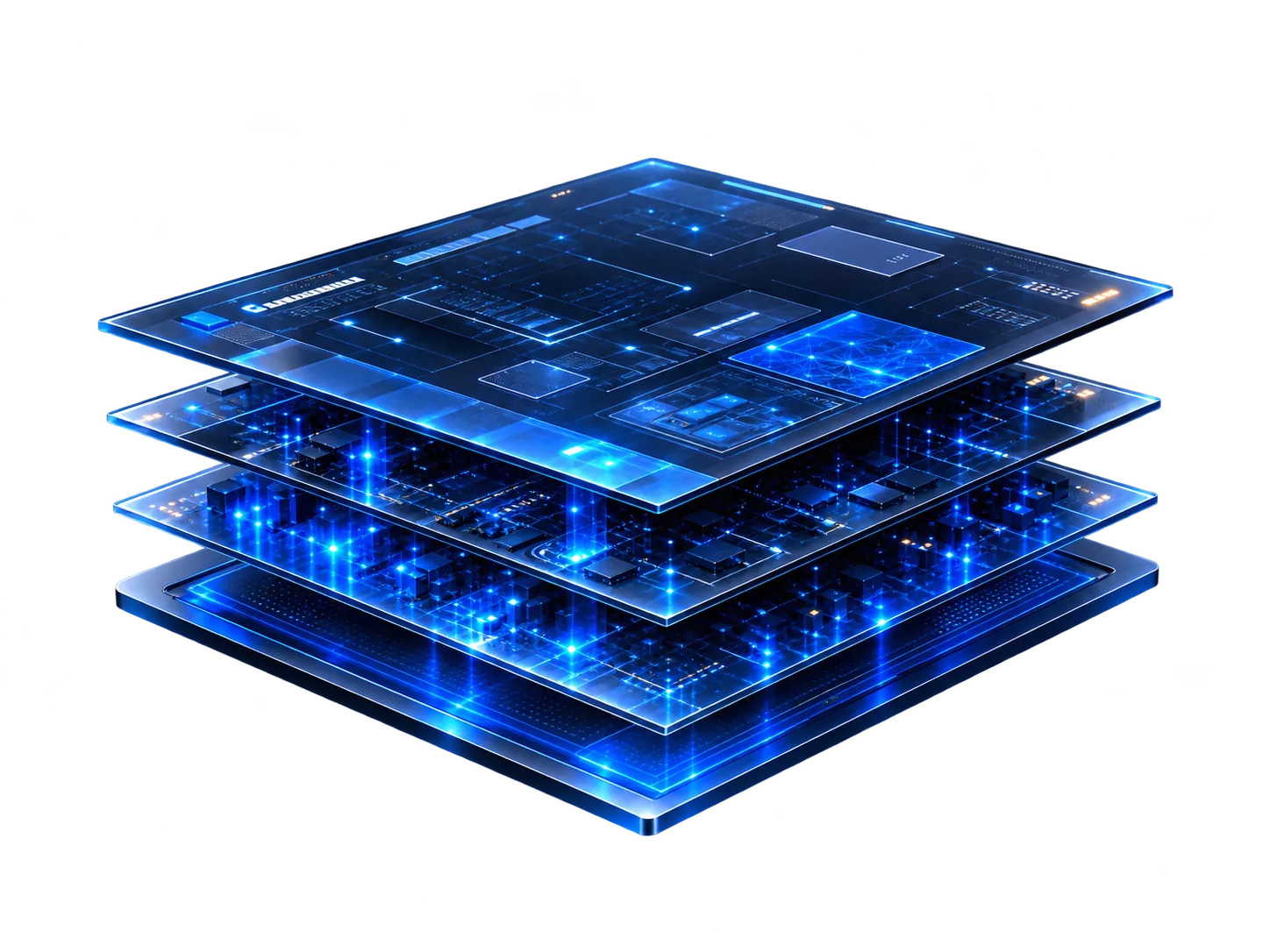 Layered digital infrastructure illustration